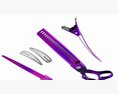 Hair Cutting Thinning Scissors Set Colorful 3D модель