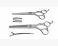 Hair Cutting Thinning Scissors Set Colorful 3D-Modell