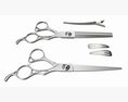 Hair Cutting Thinning Scissors Set Steel 3D-Modell