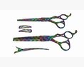 Hair Cutting Thinning Scissors Set Steel Modelo 3D