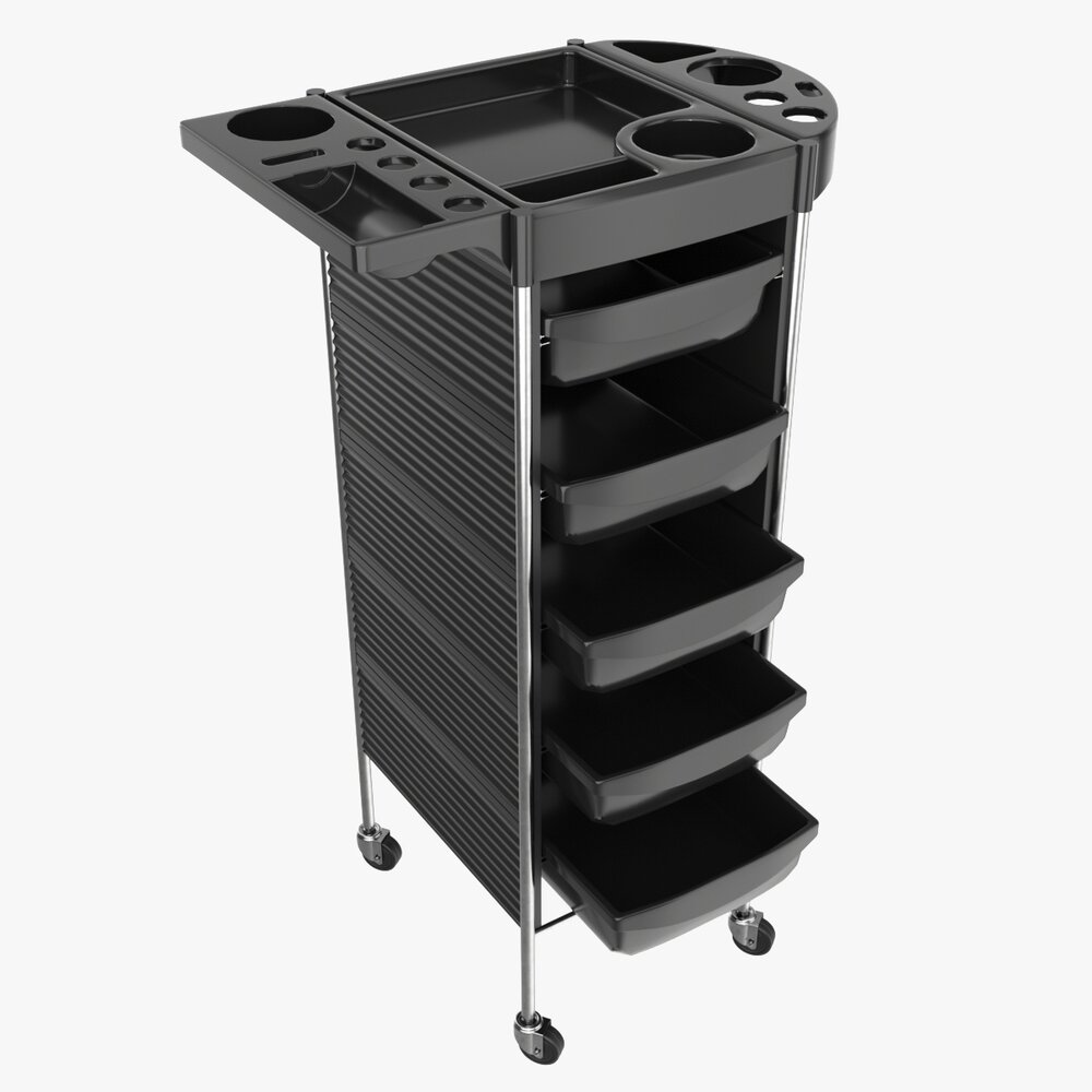 Hairdresser Organizer Trolley With Accessory Holder 3D model