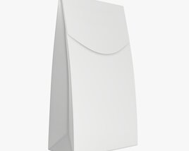 Blank White Paper Bag Package Mock Up 3D-Modell