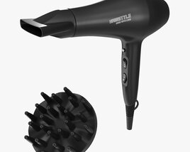 Hair Dryer With Accessories 3D 모델 