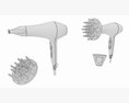 Hair Dryer With Accessories 3D-Modell