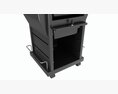 Hair Salon Trolley Rolling Cart With Drawers Attached 3D模型