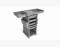 Hair Salon Trolley Rolling Cart With Drawers Attached 3D 모델 