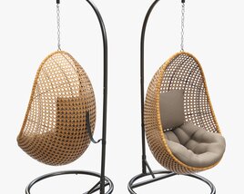 Hanging Armchair With Cushions 01 Modèle 3D