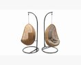 Hanging Armchair With Cushions 01 Modèle 3d