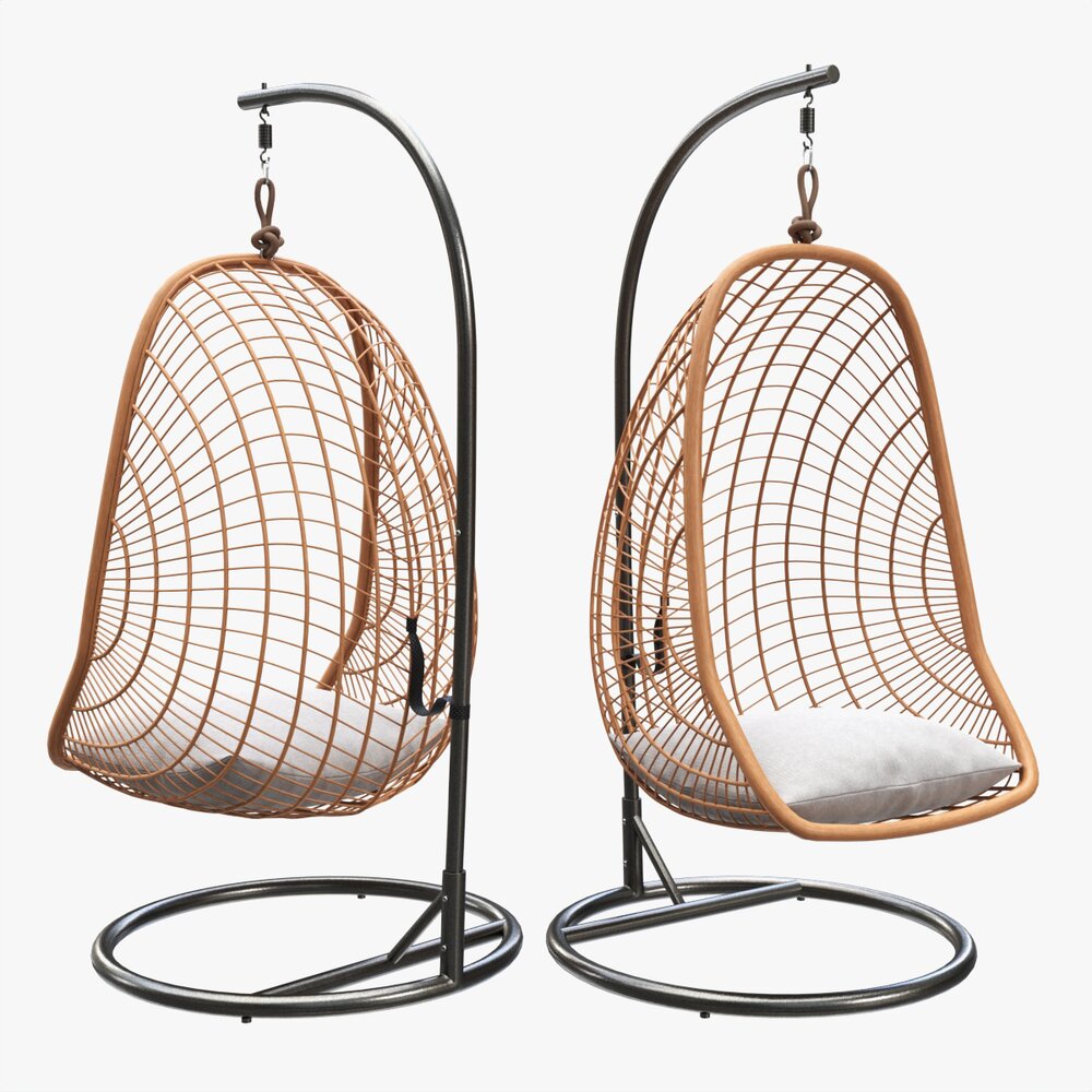 Hanging Armchair With Cushions 02 Modello 3D