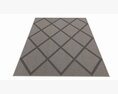Indoor Rectangle Soft Rug Carpet Grey 3D模型