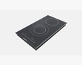 Induction Hob 2 Surface Glass Black Modello 3D