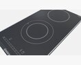 Induction Hob 2 Surface Glass Black 3D-Modell