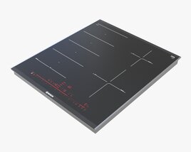 Induction Hob Multi Surface Glass Black 01 3D-Modell