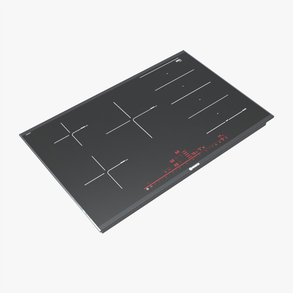 Induction Hob Multi Surface Glass Black 02 3D-Modell