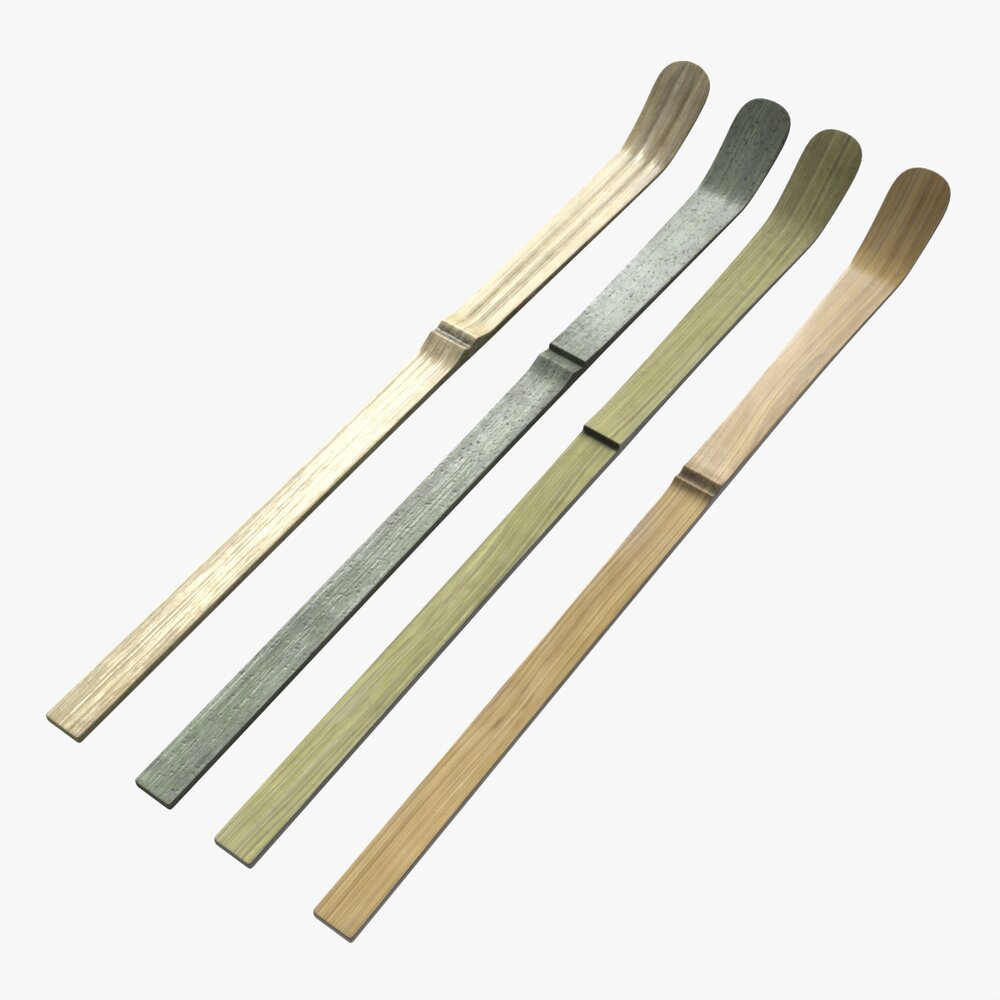 Japanese Bamboo Matcha Powder Spoon 3D 모델 