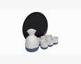 Japanese Ceramic Sake Set 01 3D 모델 