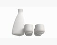 Japanese Ceramic Sake Set 02 3D-Modell