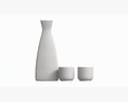 Japanese Ceramic Sake Set 02 3D модель