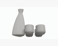 Japanese Ceramic Sake Set 02 3D 모델 
