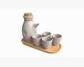 Japanese Ceramic Sake Set 03 3D 모델 