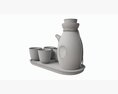 Japanese Ceramic Sake Set 03 Modello 3D