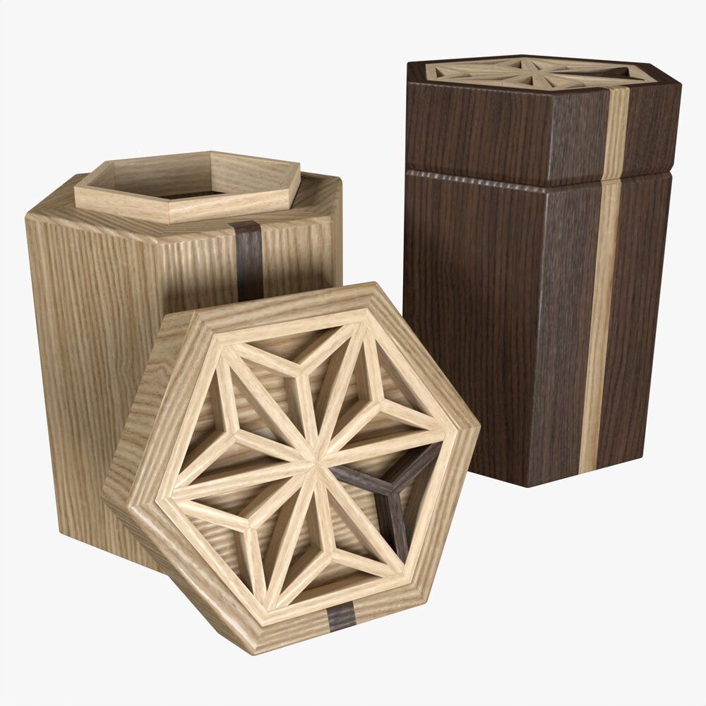 Japanese Kumiko Tea Box 3D 모델 