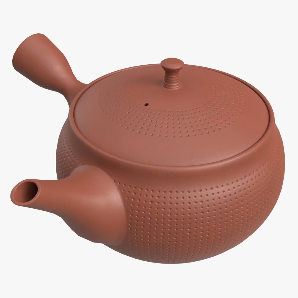 Japanese Kyusu Ceramic Teapot 01 3D model