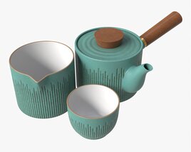 Japanese Kyusu Ceramic Teapot 02 3D 모델 