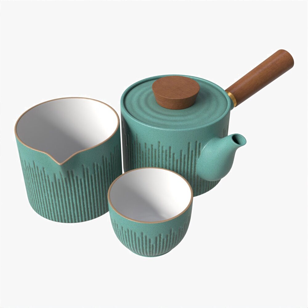 Japanese Kyusu Ceramic Teapot 02 3D model