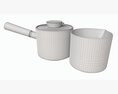 Japanese Kyusu Ceramic Teapot 02 3d model