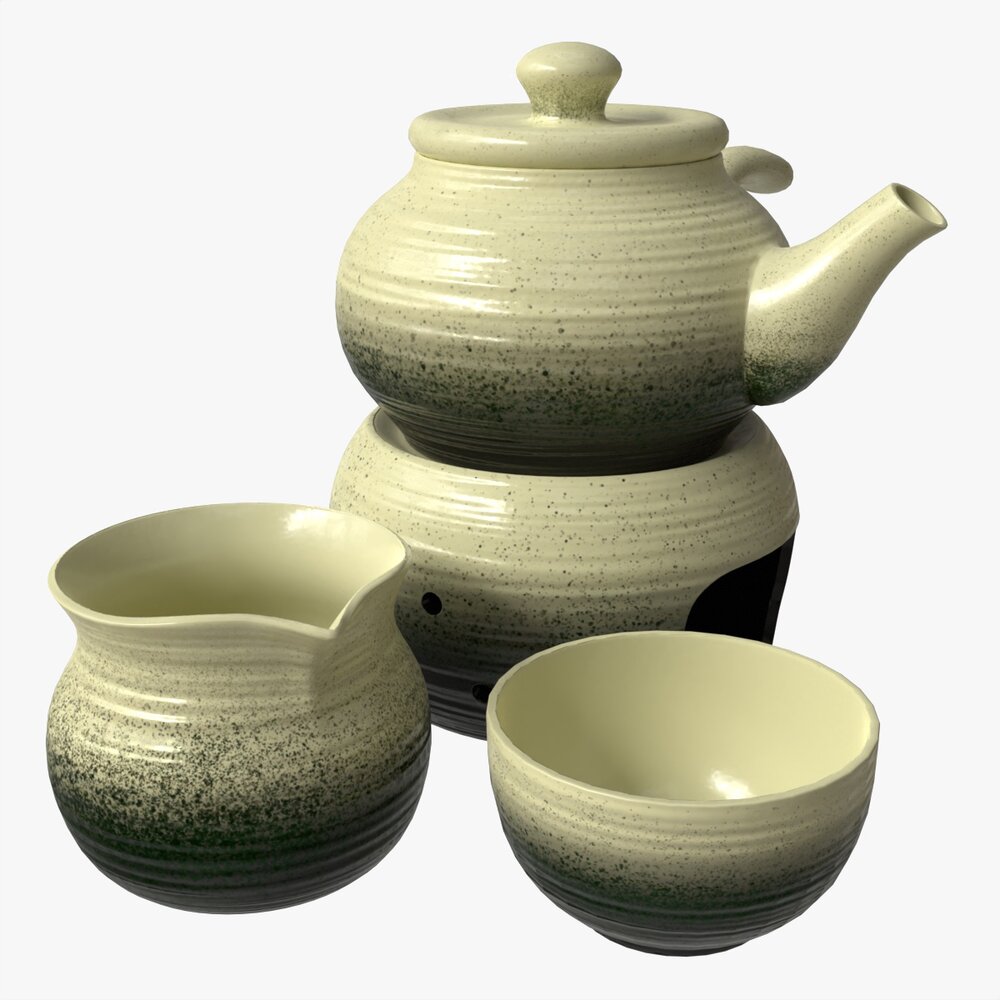Japanese Kyusu Tea Set With Warmer 01 Modèle 3D