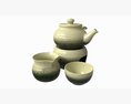 Japanese Kyusu Tea Set With Warmer 01 3D 모델 