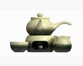 Japanese Kyusu Tea Set With Warmer 01 3D 모델 