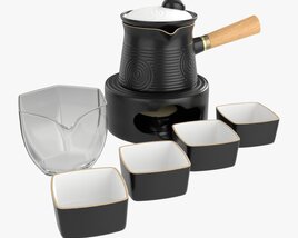 Japanese Kyusu Tea Set With Warmer 02 3D model