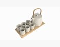 Japanese Minimalist Ceramic Tea Set 3d model