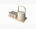 Japanese Minimalist Ceramic Tea Set Modello 3D