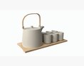 Japanese Minimalist Ceramic Tea Set 3D модель