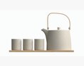 Japanese Minimalist Ceramic Tea Set 3d model
