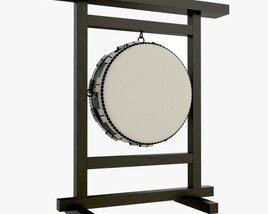 Japanese Taiko Ohira Drum Hanging 3D模型