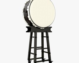Japanese Taiko Ohira Drum On Stand Modelo 3d
