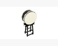 Japanese Taiko Ohira Drum On Stand 3D-Modell