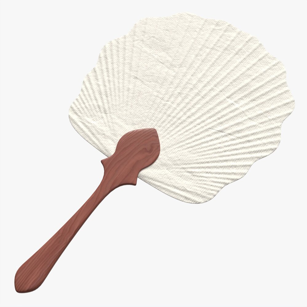 Japanese Uchiwa Hand Fan 03 3D model