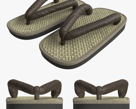 Japanese Zori Sandals 02 Modello 3D
