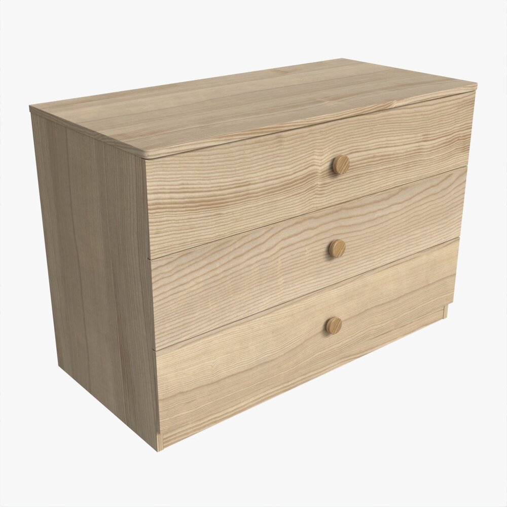 Large Children 3-drawer Dresser 3D модель