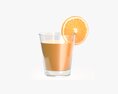 Glass With Orange Juice And Orange Slice 3d model