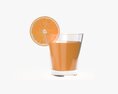 Glass With Orange Juice And Orange Slice 3D 모델 