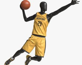 Male Mannequin In Basketball Uniform In Action 01 Modèle 3D