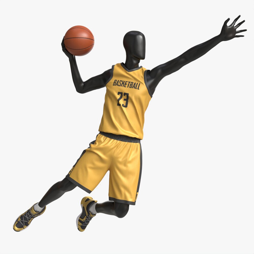 Male Mannequin In Basketball Uniform In Action 01 Modèle 3D