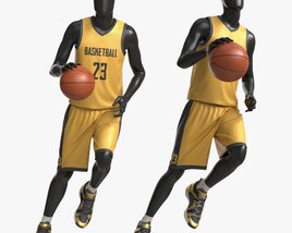 Male Mannequin In Basketball Uniform In Action 02 3D model