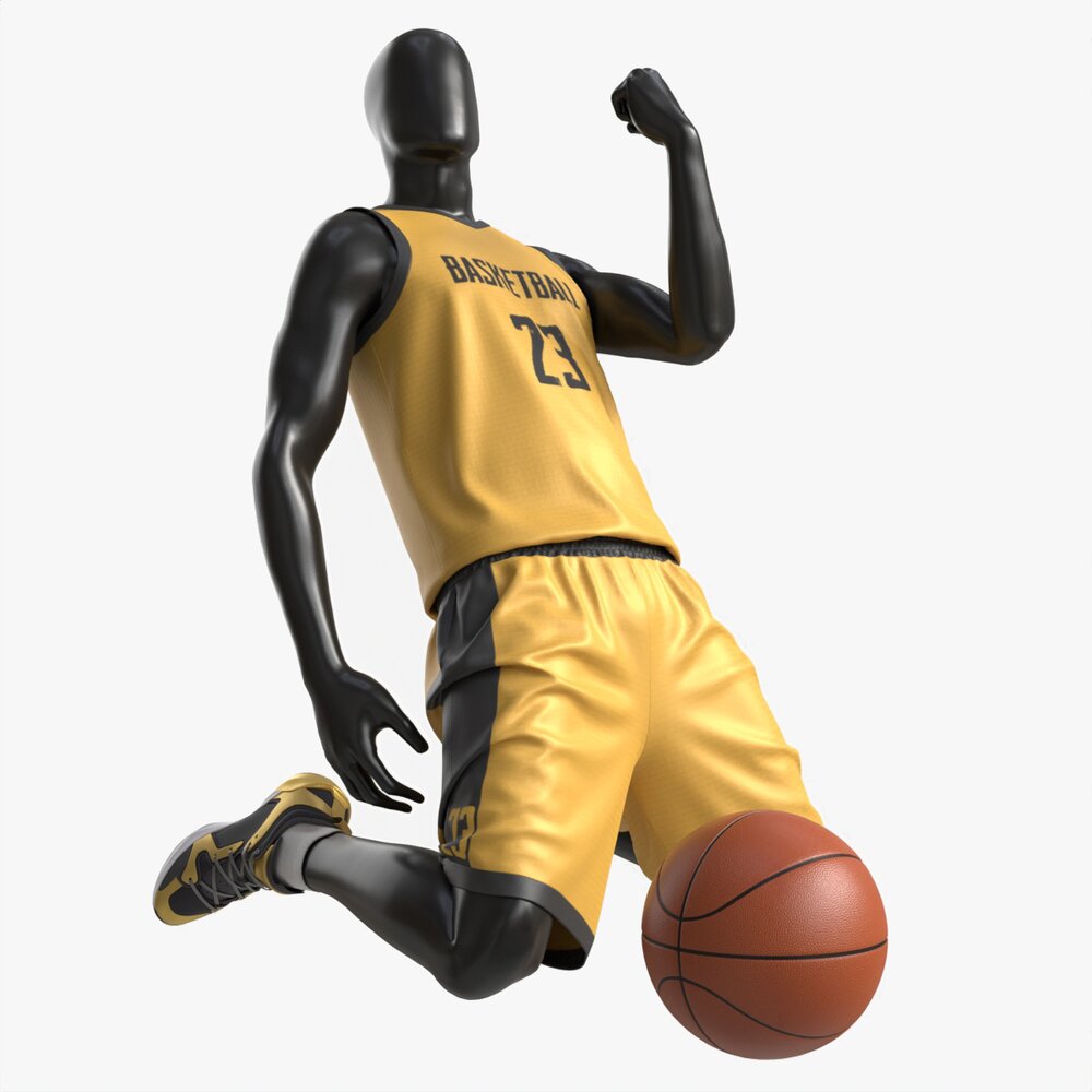 Male Mannequin In Basketball Uniform In Action 03 Modelo 3D